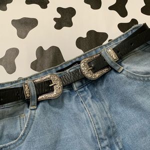 ☆ double buckle western belt ☆